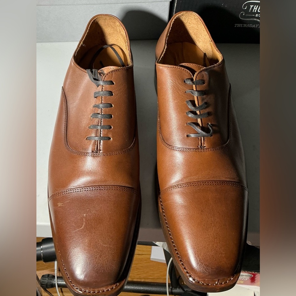 SALE 🎉 Thursday Boot Co. Men's Brandy Colored Executive Shoes, Size 11.5 - Picture 2 of 16